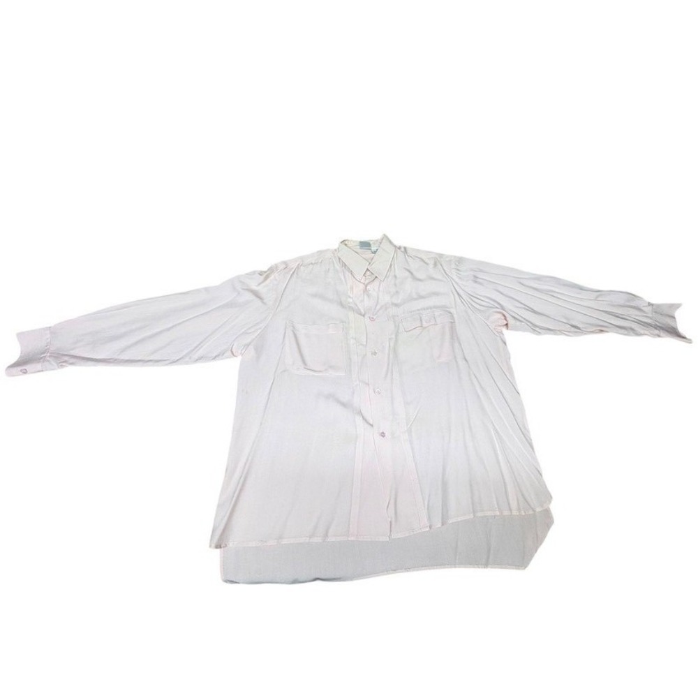VTG! Light Pink Oversized Button Down Shirt Long Sleeve Two Pocket FINAL S/M